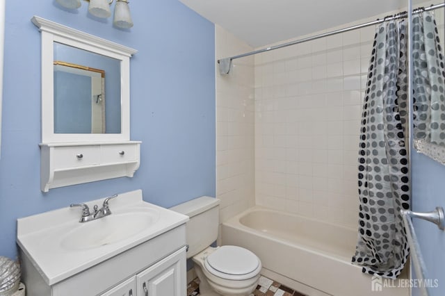 1724 Country Mill Dr, East Windsor, NJ 08512 - bathroom featuring toilet, shower / tub combo, and vanity