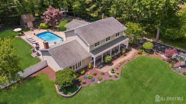 8 Garvey Dr, Monroe, NJ 08831 - view from above of property featuring a pool area