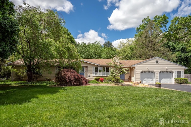 95 Half Acre Rd, Monroe, NJ 08831 - ranch-style home with an attached garage, driveway, and a front lawn