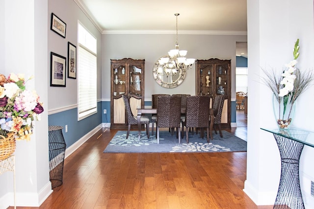 53 Mandrake Rd, Monroe, NJ 08831 - dining room with a chandelier, wood finished floors, baseboards, and crown molding