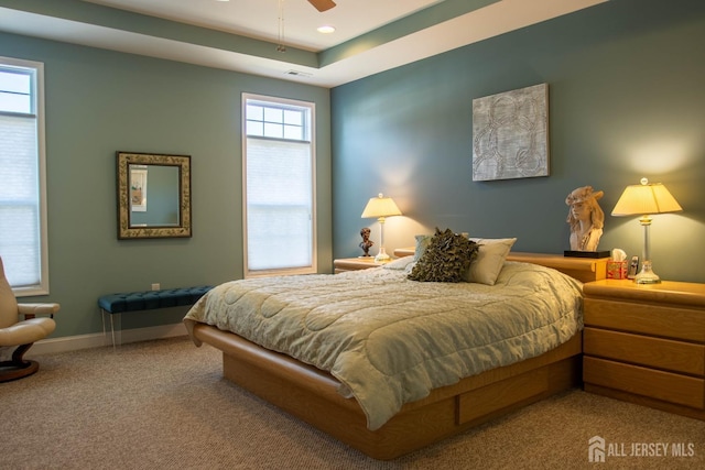 53 Mandrake Rd, Monroe, NJ 08831 - carpeted bedroom featuring baseboards, recessed lighting, and a tray ceiling