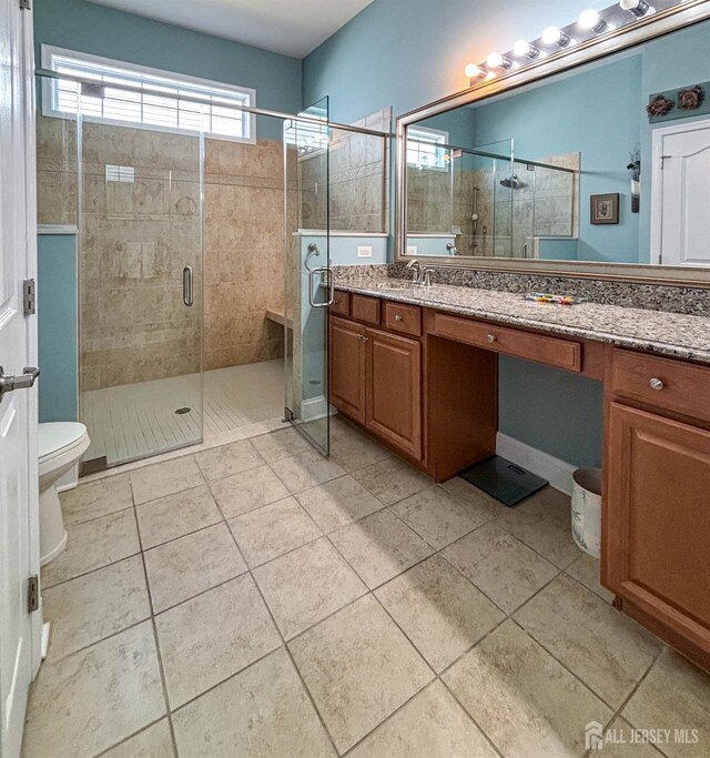 53 Mandrake Rd, Monroe, NJ 08831 - full bathroom with tile patterned flooring, vanity, and a stall shower