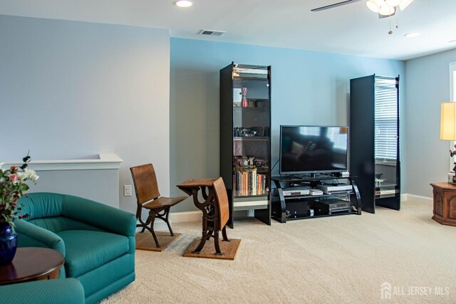 53 Mandrake Rd, Monroe, NJ 08831 - living area featuring carpet flooring, ceiling fan, and recessed lighting