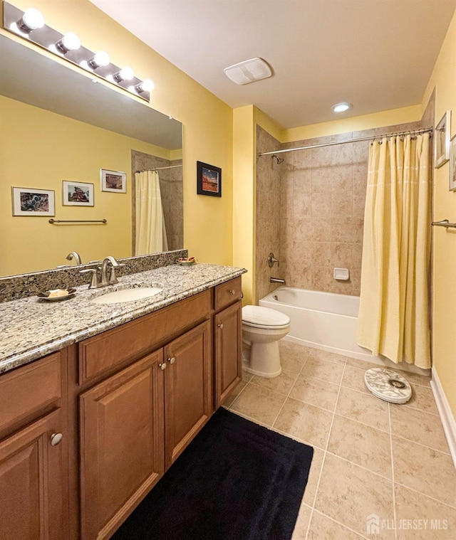 53 Mandrake Rd, Monroe, NJ 08831 - full bathroom with tile patterned flooring, toilet, vanity, and shower / bath combo