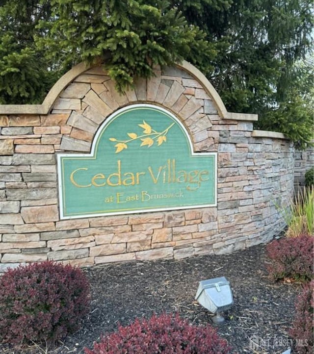 view of community sign