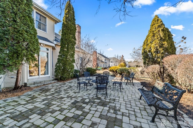 view of patio featuring a residential view