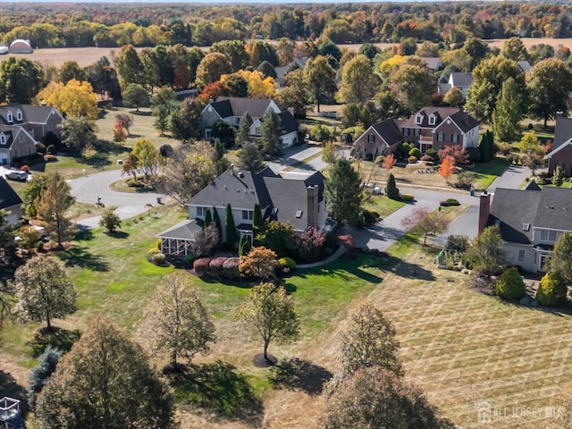 drone / aerial view with a residential view