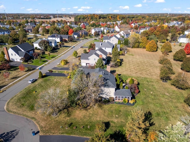 aerial view with a residential view