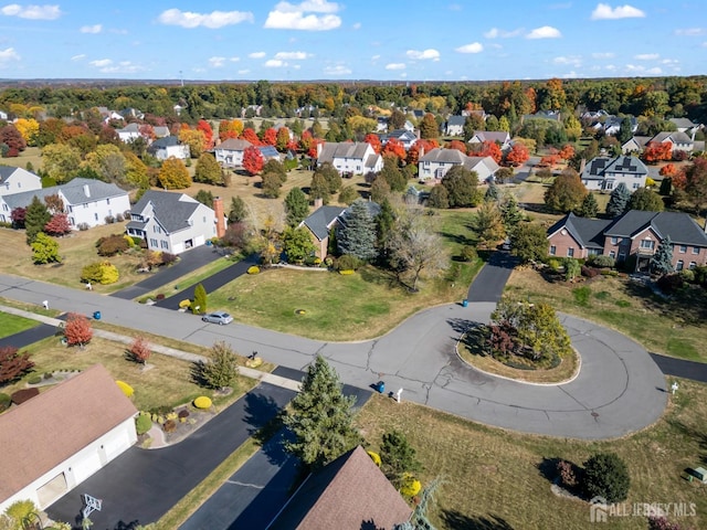 drone / aerial view with a residential view