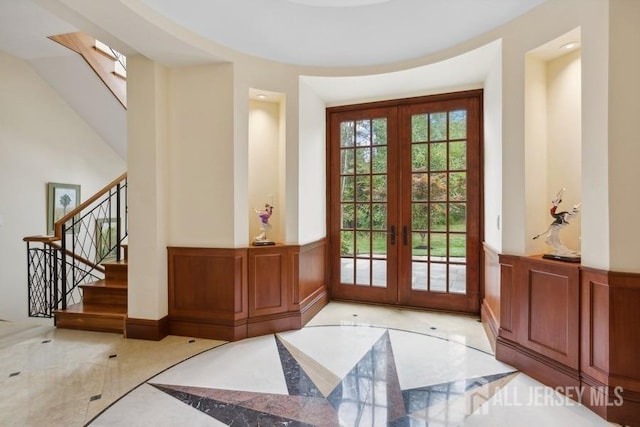 doorway featuring french doors