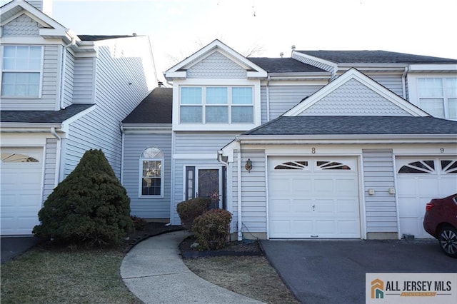 view of property with a garage