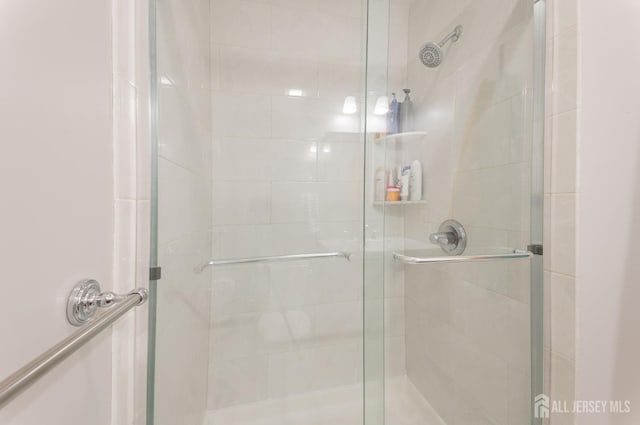 bathroom featuring a shower stall