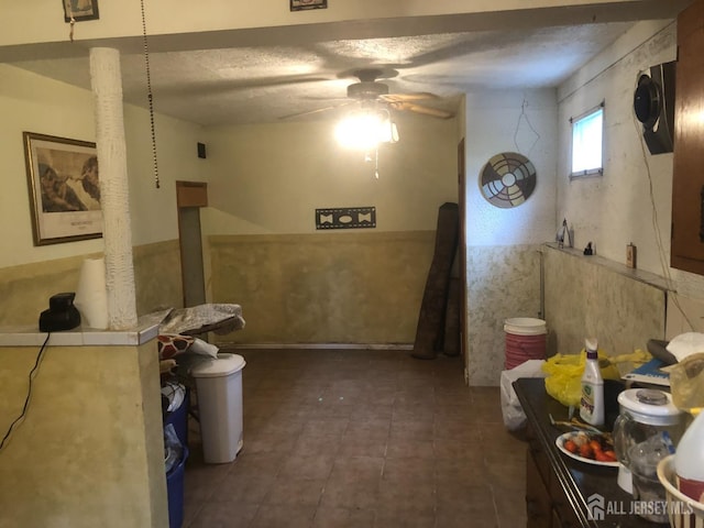 41 Bartha Ave, Edison, NJ 08817 - bathroom featuring ceiling fan, a textured ceiling, and tile patterned floors
