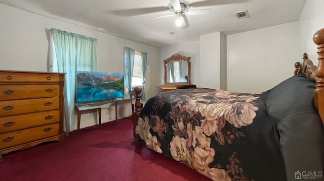 264 Seaman St, New Brunswick, NJ 08901 - bedroom featuring dark colored carpet and ceiling fan