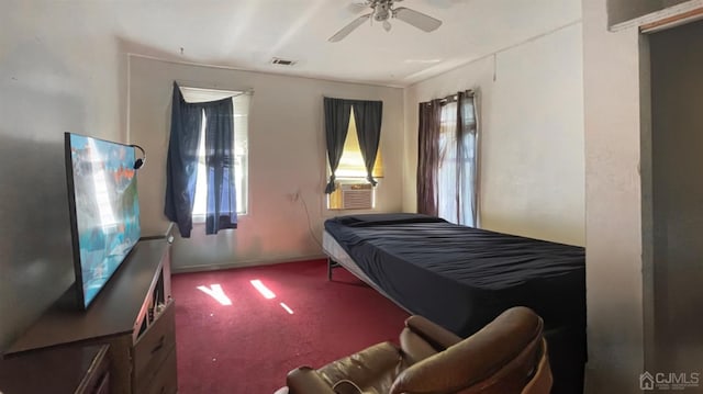 264 Seaman St, New Brunswick, NJ 08901 - carpeted bedroom featuring multiple windows, a ceiling fan, and cooling unit