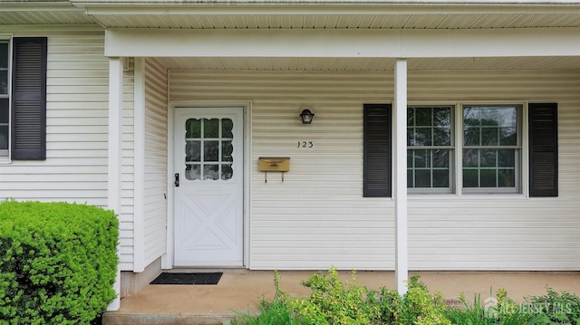 property entrance with a porch