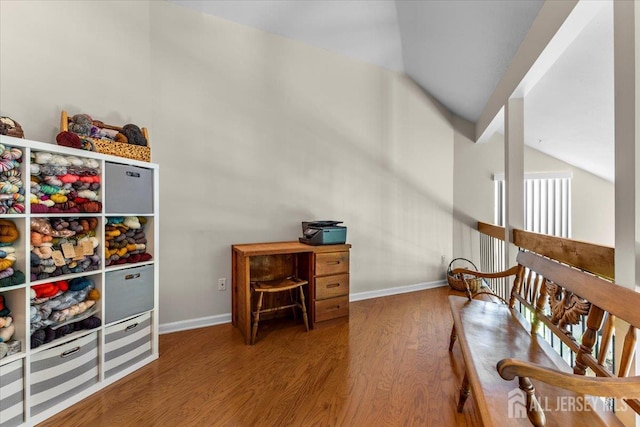 295 Gemini Dr Unit 3D, Hillsborough, NJ 08844 - office with wood finished floors, lofted ceiling, and baseboards