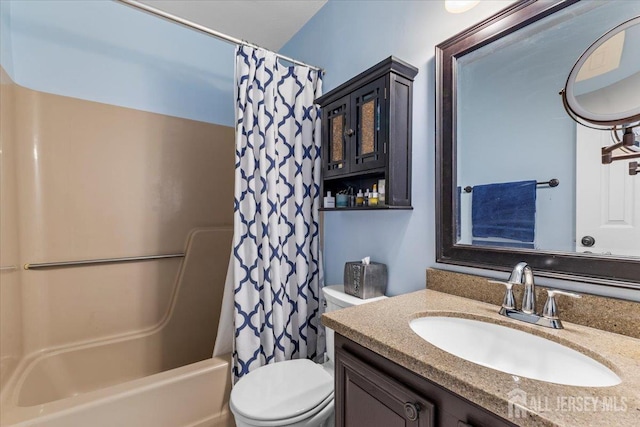 295 Gemini Dr Unit 3D, Hillsborough, NJ 08844 - full bathroom featuring toilet, vanity, and shower / bath combo