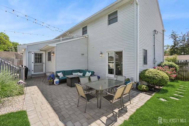 3223 Banta Rd, South Plainfield, NJ 07080 - rear view of property featuring outdoor lounge area and a patio