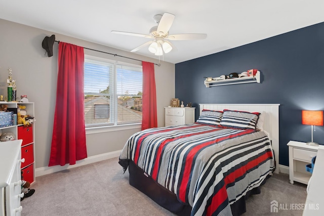 3223 Banta Rd, South Plainfield, NJ 07080 - carpeted bedroom with baseboards and ceiling fan