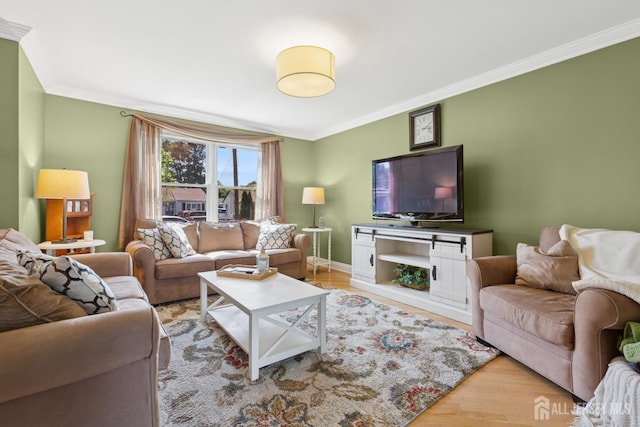 3223 Banta Rd, South Plainfield, NJ 07080 - living area with crown molding, wood finished floors, and baseboards