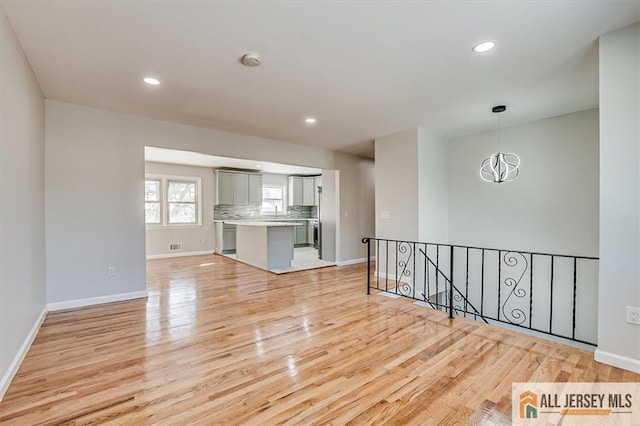 40 Brown Ave, Iselin, NJ 08830 - unfurnished room featuring light wood-style floors, recessed lighting, and a smoke detector