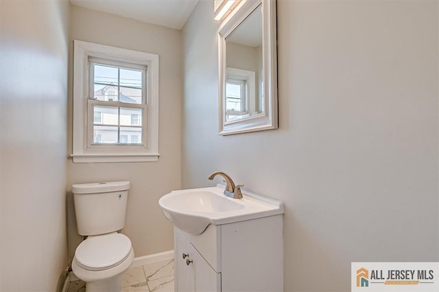 40 Brown Ave, Iselin, NJ 08830 - half bathroom with marble finish floors and vanity