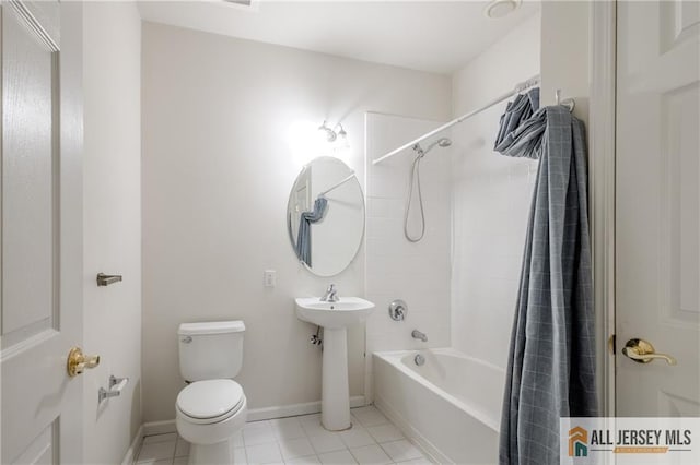 1410 Colts Cir, Lawrence, NJ 08648 - full bathroom with tile patterned floors and shower / bath combo with shower curtain
