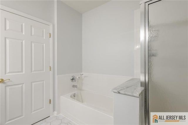1410 Colts Cir, Lawrence, NJ 08648 - full bathroom featuring a bath and tile patterned floors