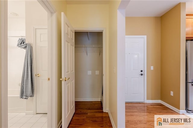 1410 Colts Cir, Lawrence, NJ 08648 - hall with light wood-style flooring and baseboards