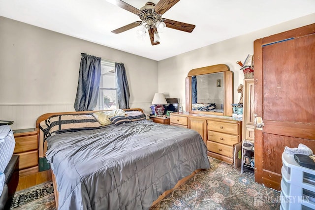 29 Pulawski Ave, South River, NJ 08882 - bedroom featuring a wainscoted wall and ceiling fan