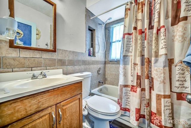 29 Pulawski Ave, South River, NJ 08882 - full bathroom featuring tile walls, vanity, and shower / bath combination with curtain