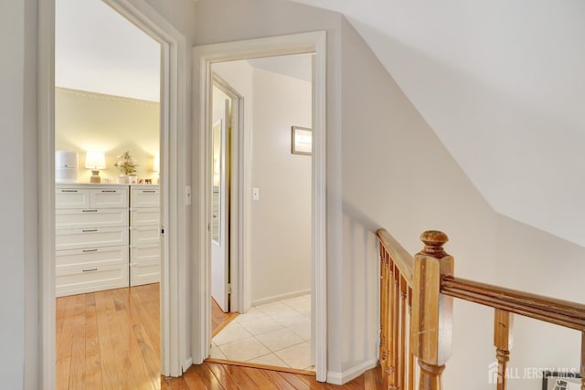hall with light wood-type flooring