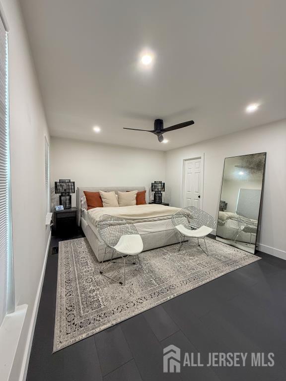 813 Darlington Dr, Old Bridge, NJ 08857 - bedroom featuring recessed lighting, ceiling fan, and wood finished floors