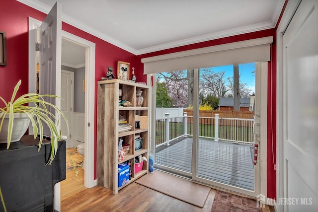 1276 S 11th St S, South Plainfield, NJ 07080 - doorway with crown molding and wood finished floors