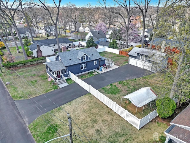 aerial perspective of suburban area