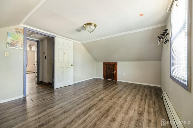 17 New Brunswick Ave, Matawan, NJ 07747 - additional living space featuring a baseboard heating unit, wood finished floors, and lofted ceiling