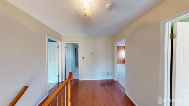 corridor featuring dark hardwood / wood-style floors