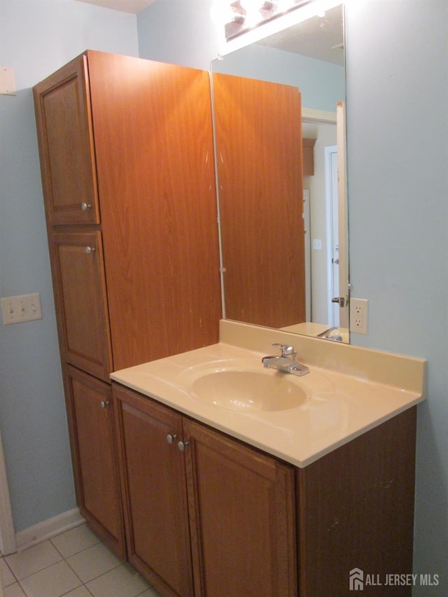 101 Liddle Ave, Edison, NJ 08837 - bathroom featuring vanity, tile patterned floors, and baseboards