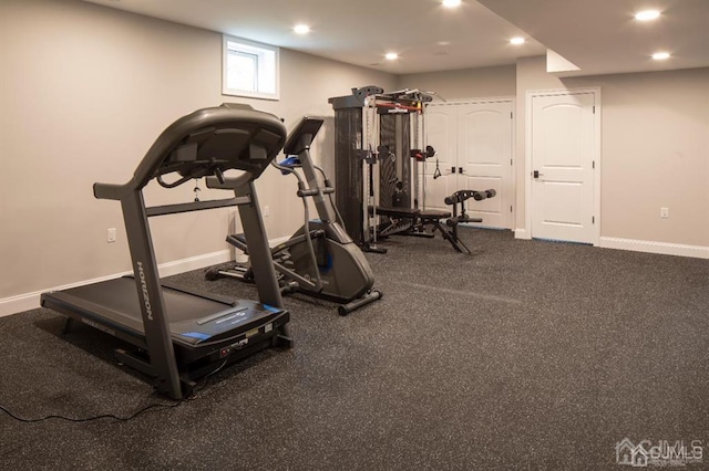 2 Joye Ln, South Brunswick, NJ 08852 - workout room featuring baseboards and recessed lighting