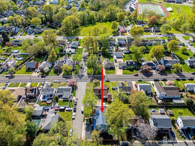 bird's eye view with a residential view