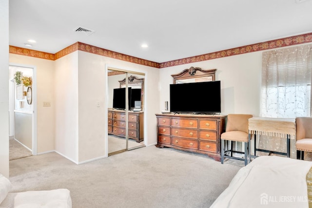 24 Higgins Rd, Old Bridge, NJ 08857 - carpeted bedroom featuring baseboards, multiple windows, a closet, and recessed lighting