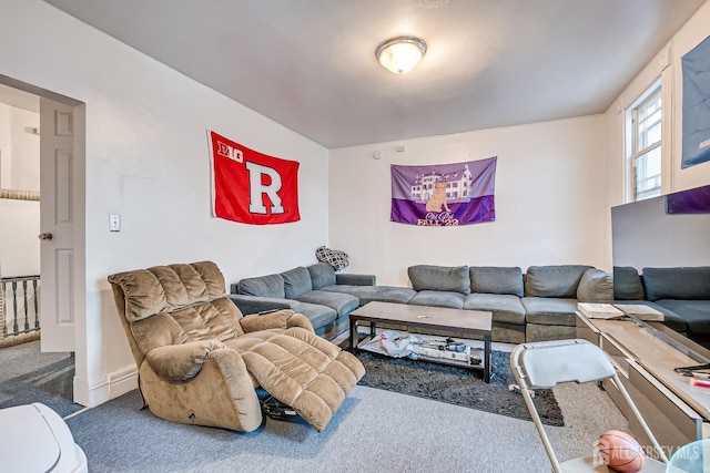 living room featuring carpet floors