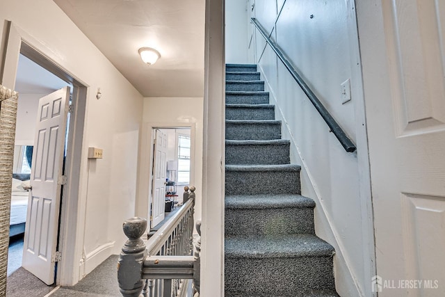 stairway with carpet