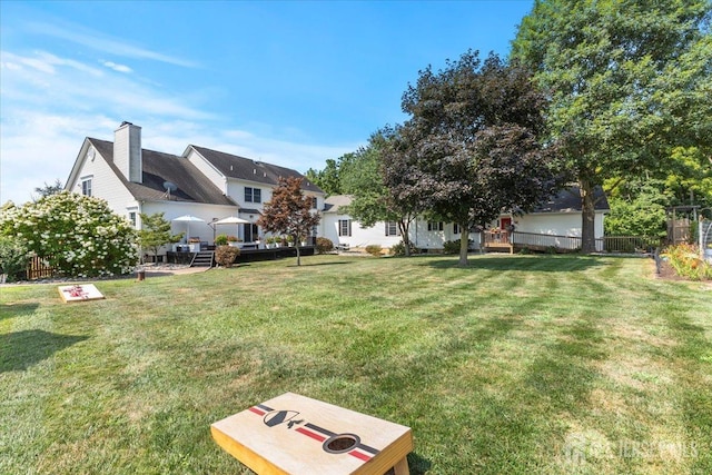 view of yard with fence