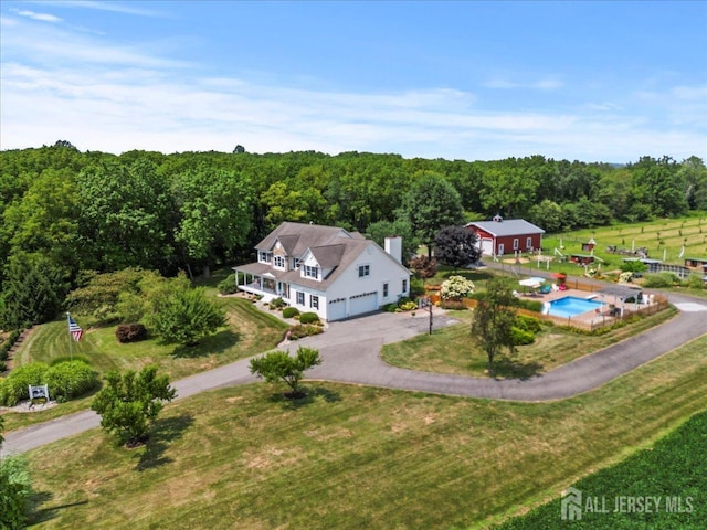 aerial view with a view of trees