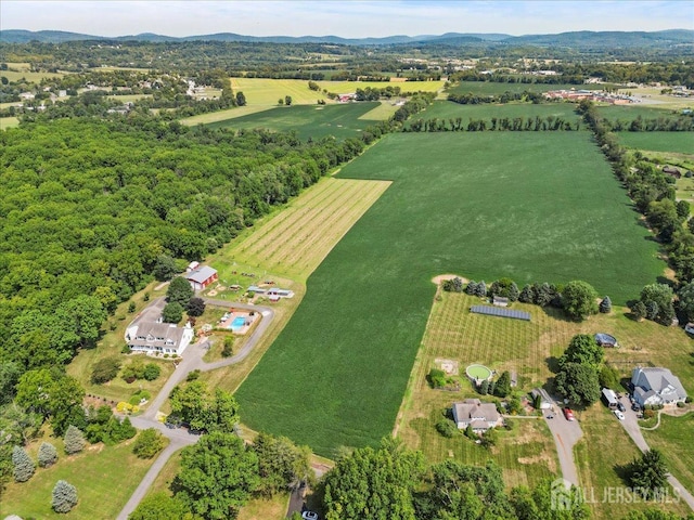 aerial view featuring a rural view