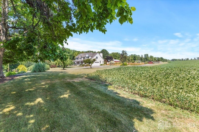 view of yard with a rural view