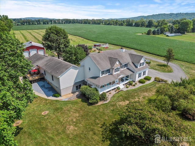 bird's eye view featuring a rural view