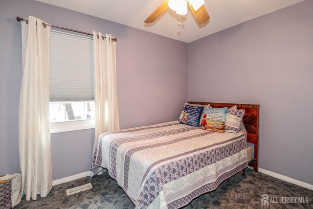 17 Morningside Dr, Old Bridge, NJ 08857 - bedroom with carpet flooring, baseboards, a ceiling fan, and visible vents